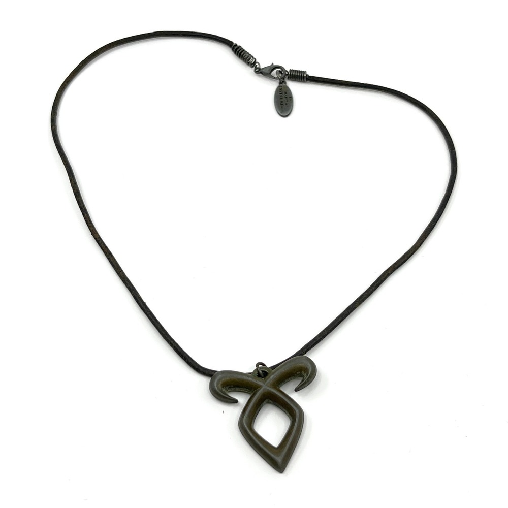 VTG The Mortal Instruments Angelic Power Rune Pendant Black Cord Necklace Retro - Picture 3 of 11